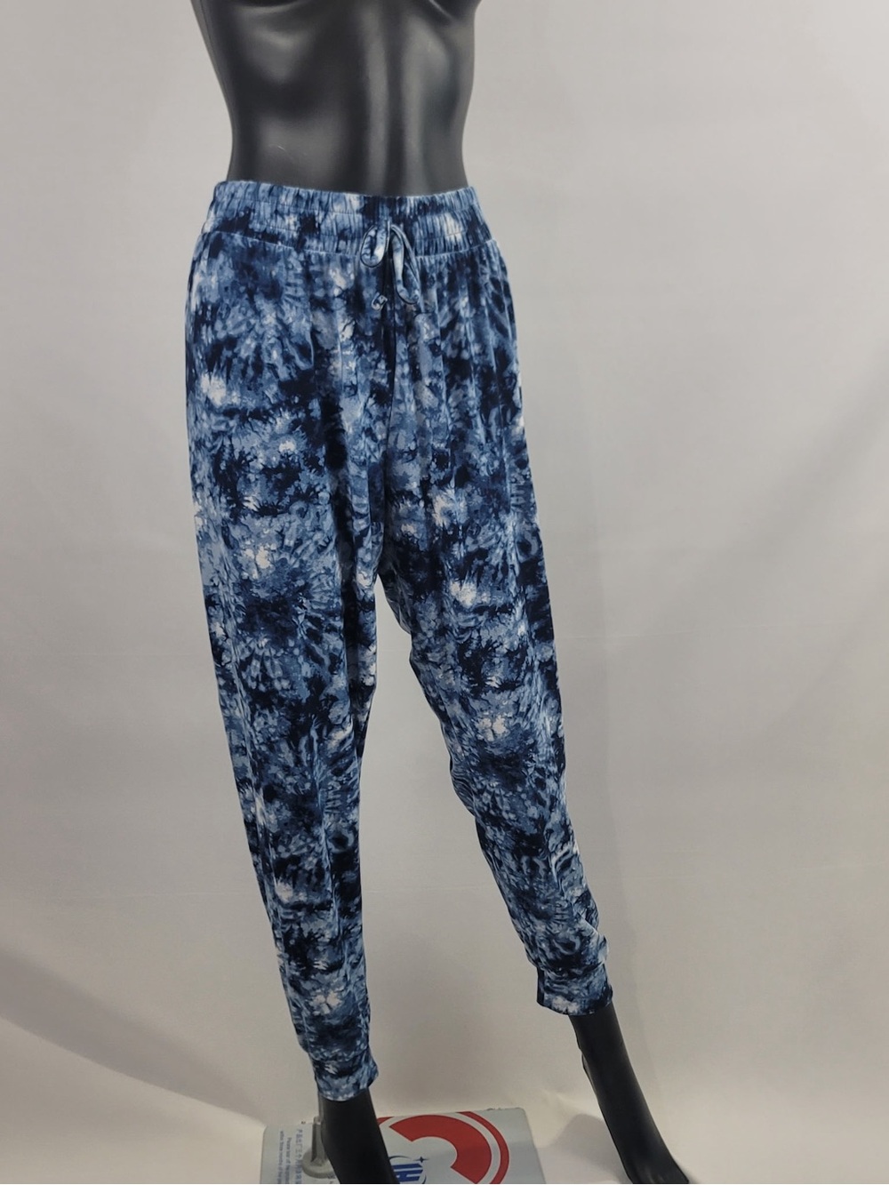 XL Women’s Blue Tie-Dye Jogger Pants - Casual Drawstring Pants